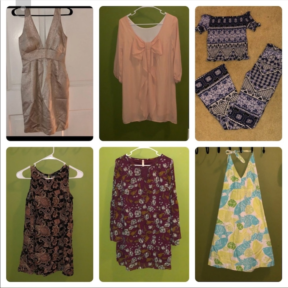 Dresses, shirts, shorts and pants